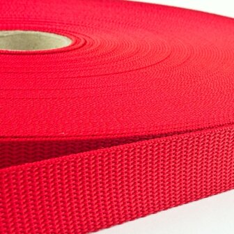 50m Tassenband / Parachuteband - Polypropyleen - 20mm - Rood