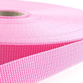 50m Tassenband / Parachuteband - Polypropyleen - 25mm - Roze