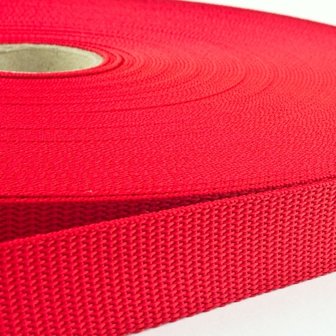 50m Tassenband / Parachuteband - Polypropyleen - 30mm - Rood